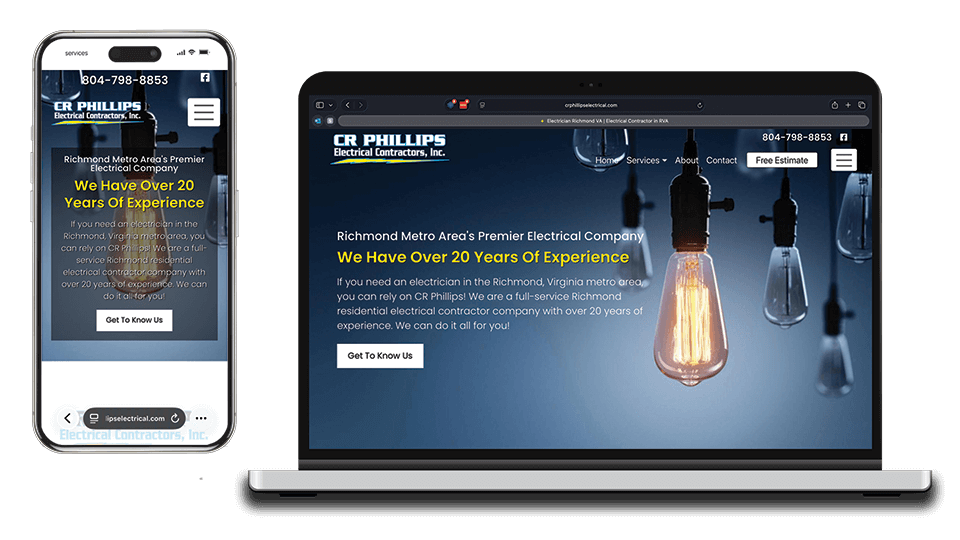 C.R. Phillips Electrical website built by Garza Web Design