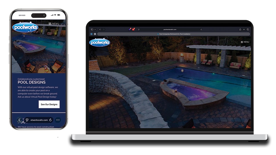 Poolworks website built by Garza Web Design