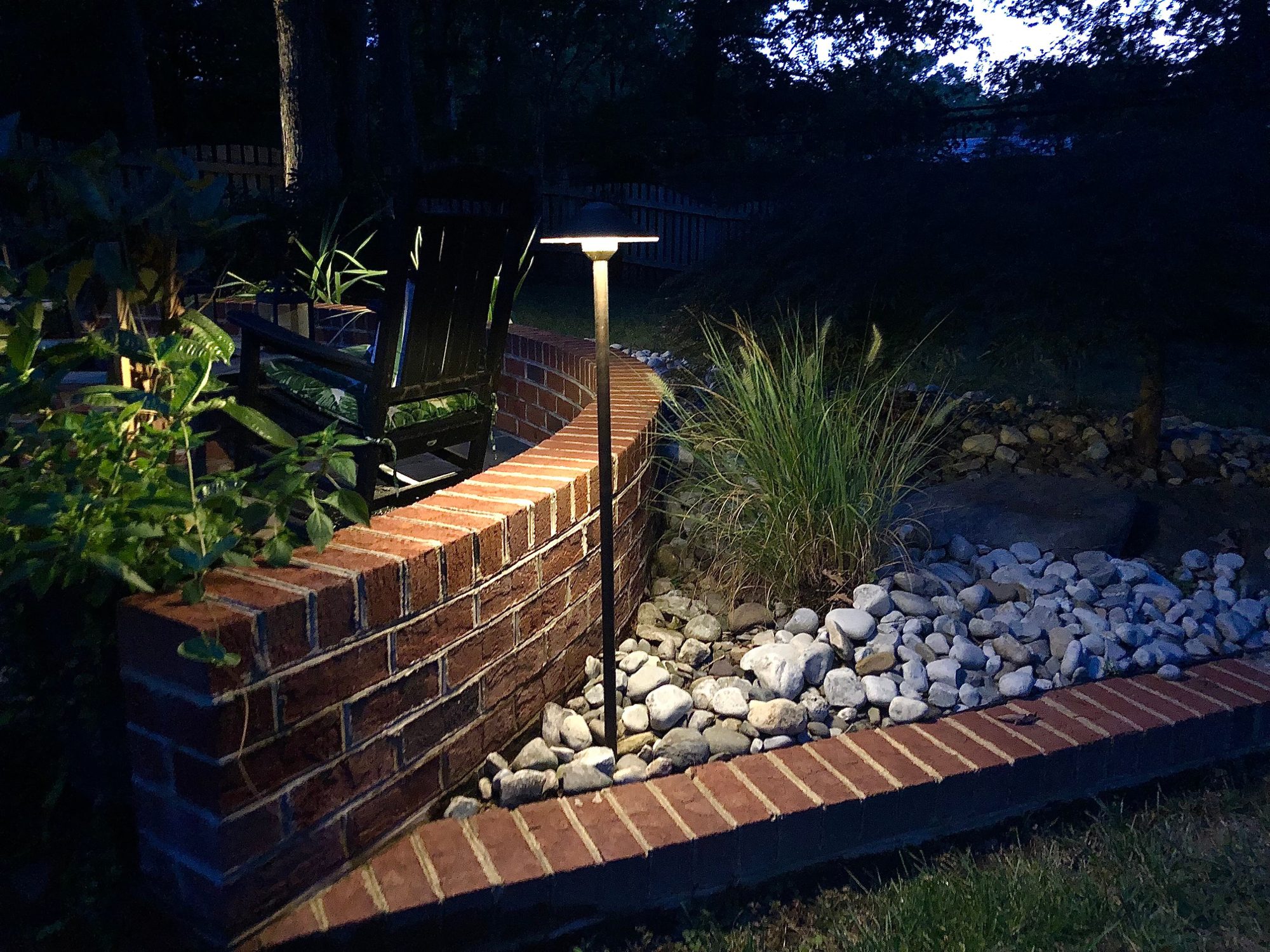 Landscape light lit at night