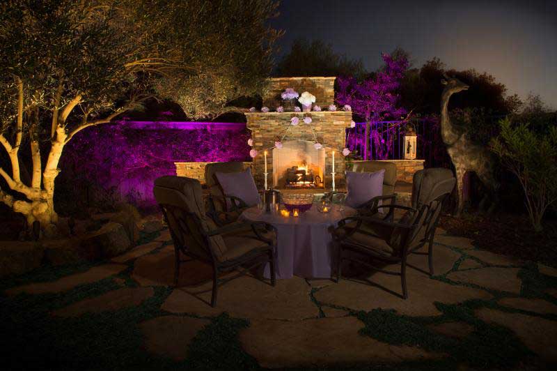 Purple outdoor lighting
