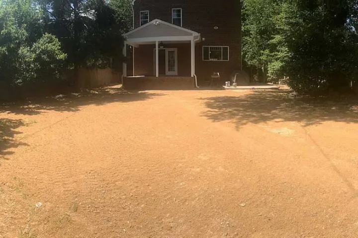 Before picture of landscaping project
