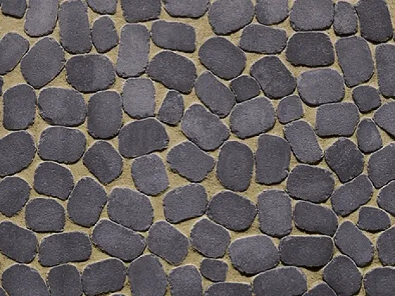 Close up of pattern of paver patio from above