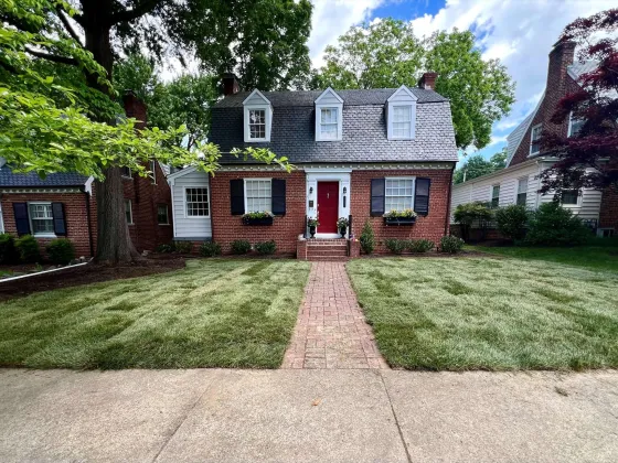 Same yard after new sod has been installed
