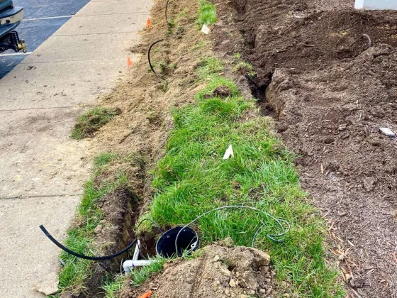 Trenching for commercial irrigation project