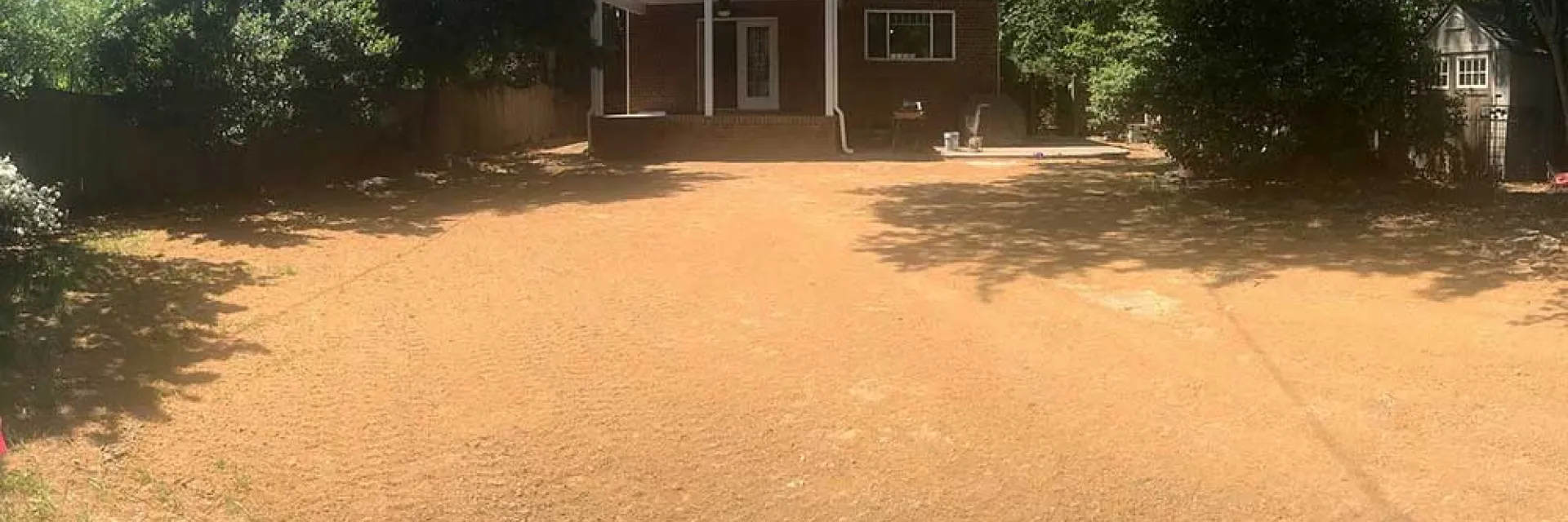 Before picture of landscaping project